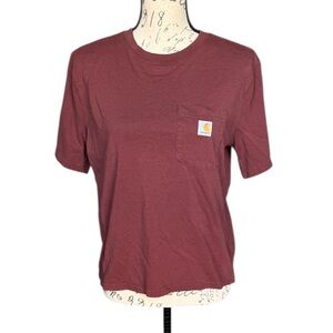 Carhartt Burgundy Loose Fit Pocket T-Shirt